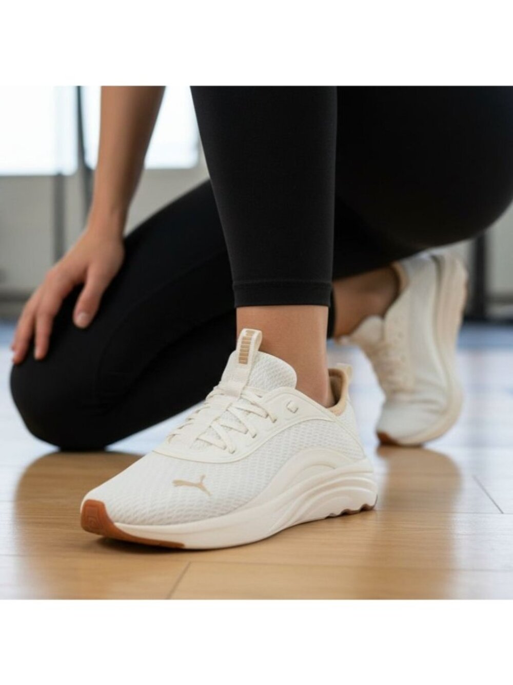 Puma 8.5 Women Sophia Evo Vital Sneakers Athletic Lace-up Shoes Activewear Cream